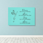 Dans, Love, Sing, Live Canvas Afdruk (Insitu (Houten vloer))