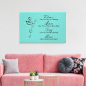 Dans, Love, Sing, Live Canvas Afdruk (Insitu (Woonkamer))