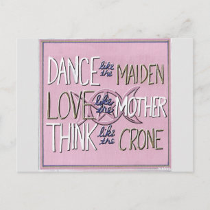 "Dans, Love, Think" Handbeschilderd Briefkaart