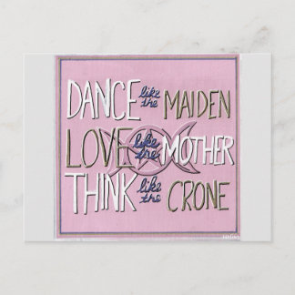 "Dans, Love, Think" Handbeschilderd Briefkaart