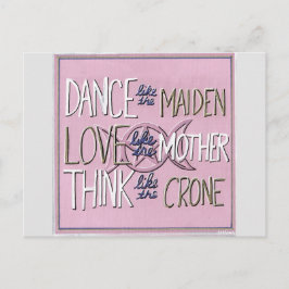 "Dans, Love, Think" Handbeschilderd Briefkaart