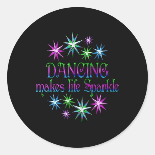 Dans maakt leven spaarzaam ronde sticker (Voorkant)