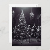 dans macabere kerst skeletten rond de boom briefkaart (Voorkant / Achterkant)