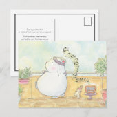 Dans meer Wees blij Polar beer Bunny aquarel Briefkaart (Voorkant / Achterkant)