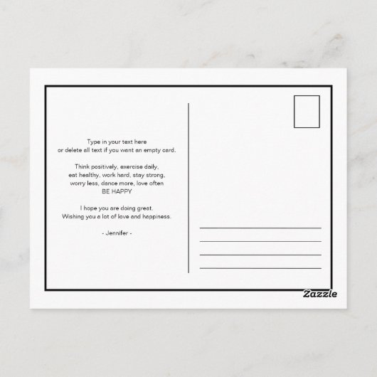 Dans meer Wees blij Polar beer Bunny aquarel Briefkaart (Achterkant)