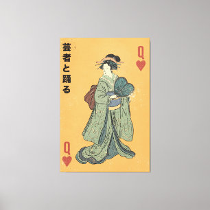 Dans met de Geisha Canvas Afdruk