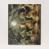 Dans met de puzzel van de maan legpuzzel (Verticaal)