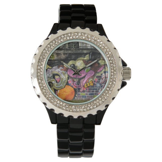 Dans met de wolf Graffiti Horloge (Voorkant)