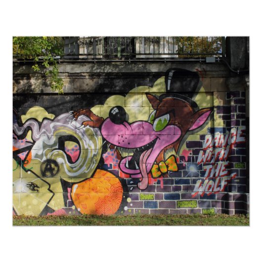 Dans met de Wolf Graffiti Poster (Voorkant)