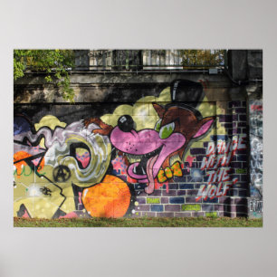 Dans met de wolf Graffiti Poster