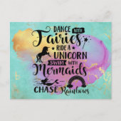 Dans met Fairies Ride a Unicorn Briefkaart (Voorkant)