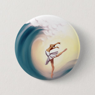 Dans met golven ronde button 5,7 cm