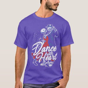 Dans met hart dansende skeletten elke dag Danc T-shirt