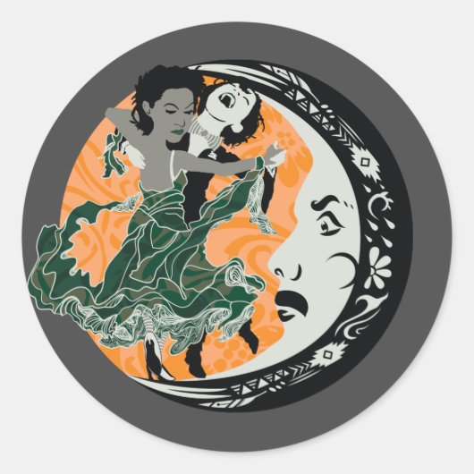 dans met je duisternis ronde sticker (Voorkant)