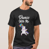 Dans met me Cool Unicorn Disco Design T-shirt (Voorkant)