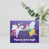 Dans met mij!!! Fairy-uitnodiging! Kaart (Staand voorkant)