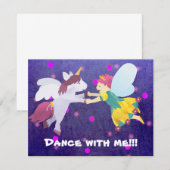 Dans met mij!!! Fairy-uitnodiging! Kaart (Voorkant / Achterkant)