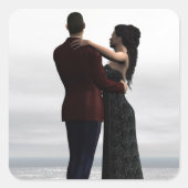 Dans met mij vierkante sticker (Voorkant)