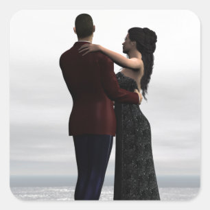 Dans met mij vierkante sticker