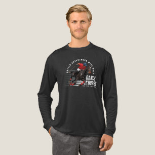 Dans met paard (donkere modus) Heren lange mouwe Tri-Blend Shirt