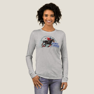 Dans met paard (lichte modus) Dames lange mouwen Tri-Blend Shirt