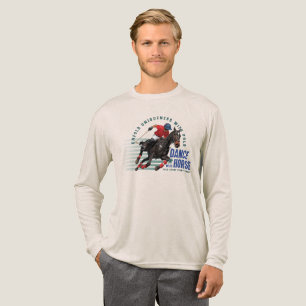 Dans met paard (lichte modus) Heren lange mouwen Tri-Blend Shirt