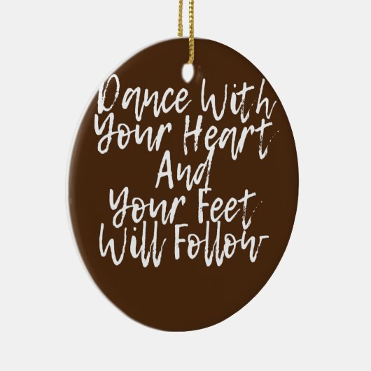 Dans met uw hart en uw gezicht volgen keramisch ornament (Rechts)