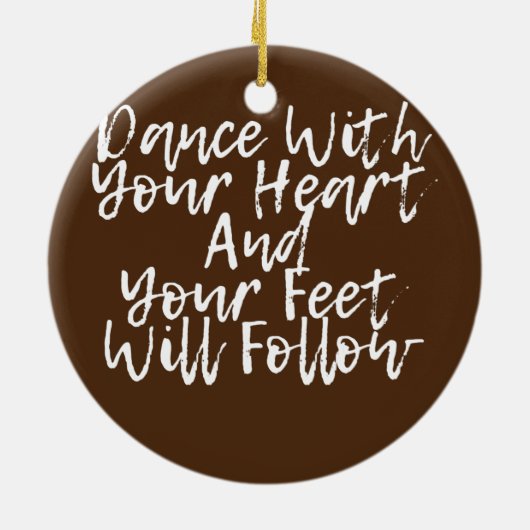 Dans met uw hart en uw gezicht volgen keramisch ornament (Achterkant)