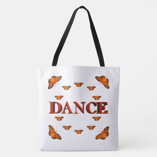 Dans met vlindermotief tote bag (Voorkant)