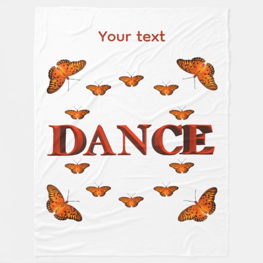 Dans met vlinders ontwerp fleece deken (Voorkant)