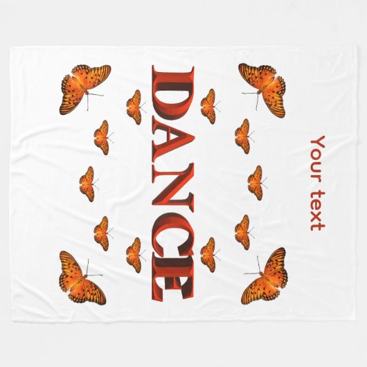 Dans met vlinders ontwerp fleece deken (Voorkant (Horizontaal))