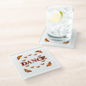 Dans met vlinders ontwerp glazen onderzetter (Schuin)