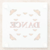 Dans met vlinders ontwerp glazen onderzetter (Achterkant)