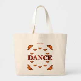 Dans met vlinders ontwerp grote tote bag