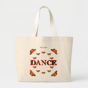 Dans met vlinders ontwerp grote tote bag