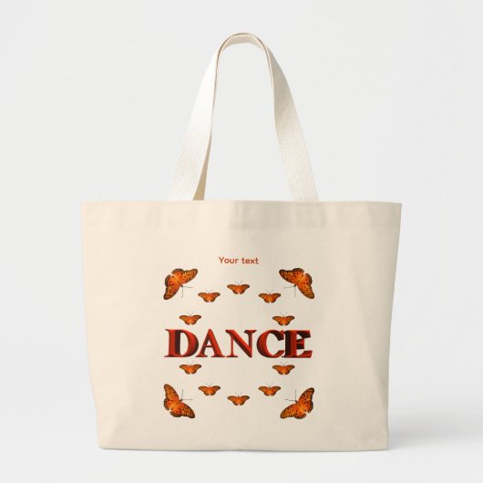 Dans met vlinders ontwerp grote tote bag (Voorkant)