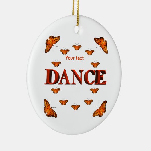 Dans met vlinders ontwerp keramisch ornament (Rechts)