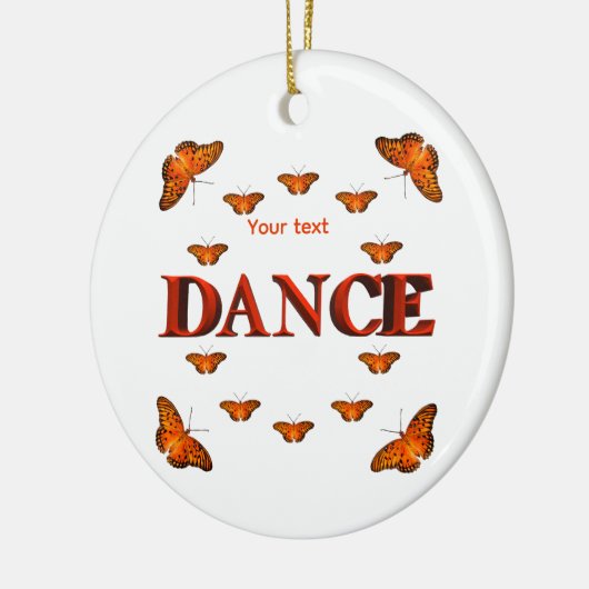 Dans met vlinders ontwerp keramisch ornament (Links)