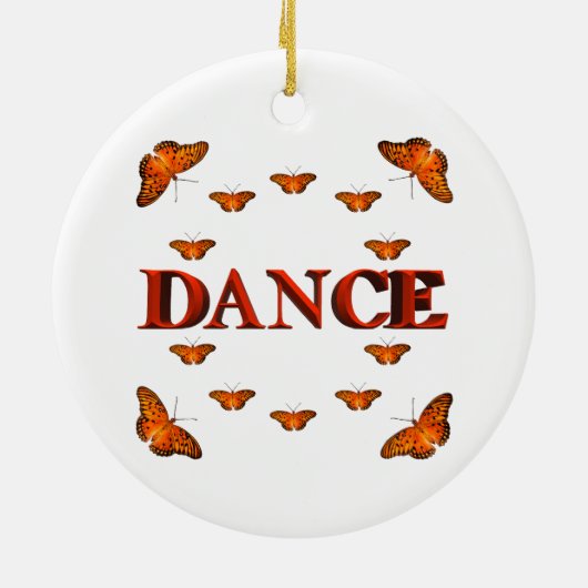 Dans met vlinders ontwerp keramisch ornament (Achterkant)