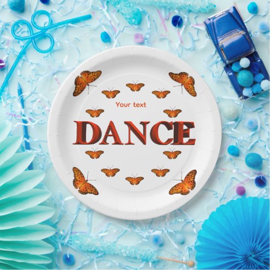 Dans met vlinders ontwerp papieren bordje (Feest)