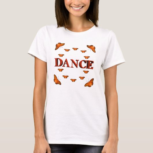 Dans met vlinders ontwerp t-shirt (Voorkant)