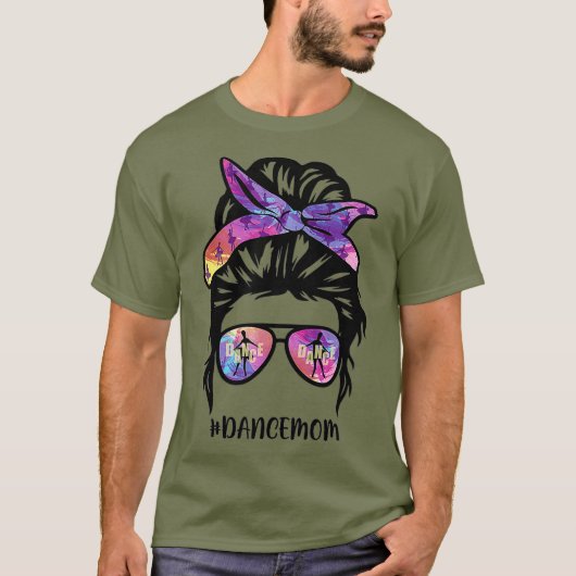 Dans Moeder Dansende Mama Messy Bun Mama Dag T-shirt (Voorkant)