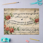 Dans Muzieknoten Floral Deco Design Tissuepapier (Craft)