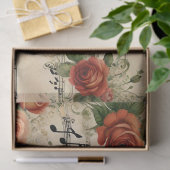Dans Muzieknoten Floral Deco Design Tissuepapier (Geschenk)
