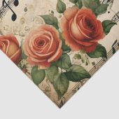 Dans Muzieknoten Floral Deco Design Tissuepapier (Detail)