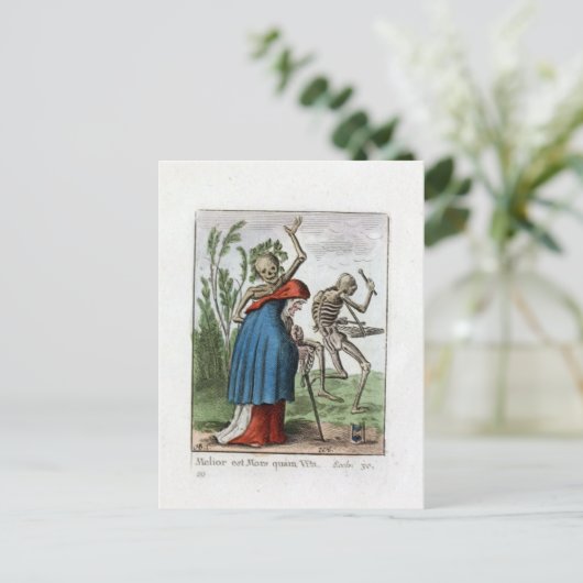 Dans of Death - The Old Woman - Colour Print 1816 Briefkaart (Staand voorkant)