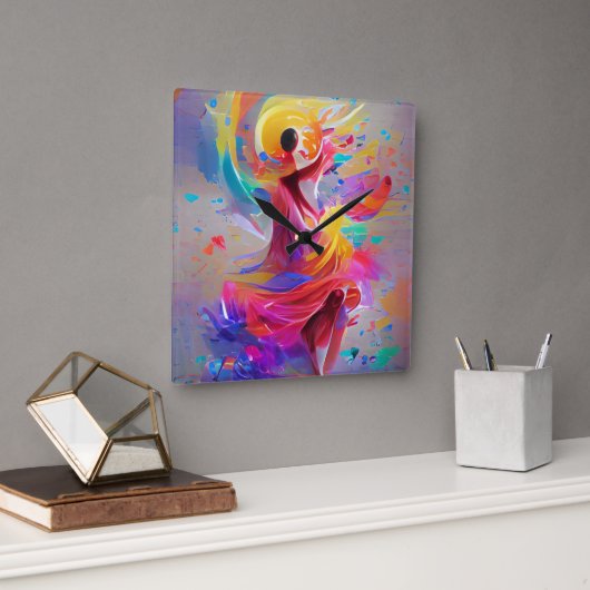 Dans of Joy Watch Vierkante Klok (Kantoor)