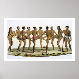 Dans of the Caroline Islanders, bord 22 uit 'Le Poster