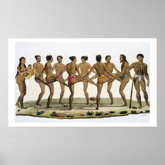 Dans of the Caroline Islanders, bord 22 uit 'Le Poster (Voorkant)