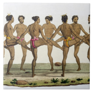 Dans of the Caroline Islanders, bord 22 uit 'Le Tegeltje